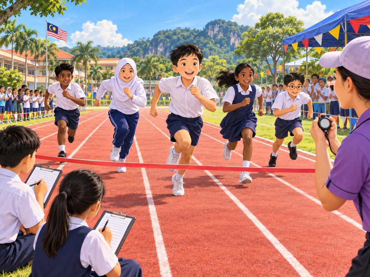 运动会赛跑，老师用秒表计时